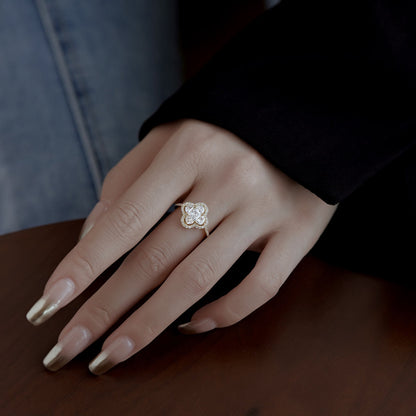 [Perla Lux]Luxurious Eternity Flower Shape Banquet Ring