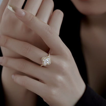 [Perla Lux]Luxurious Eternity Flower Shape Banquet Ring