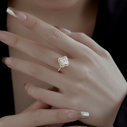 [Perla Lux]Luxurious Eternity Flower Shape Banquet Ring