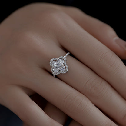 [Perla Lux]Luxurious Eternity Flower Shape Banquet Ring