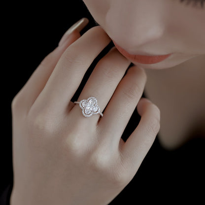[Perla Lux]Luxurious Eternity Flower Shape Banquet Ring