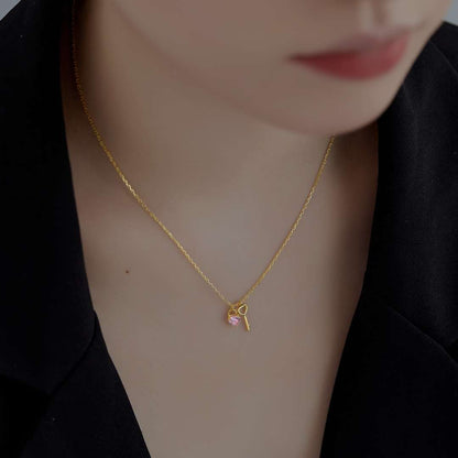 [Perla Lux]Unique Heart Shape Key Pendent Necklace
