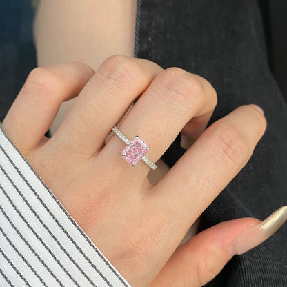 [Perla Lux]2.0 Carat Dazzling Sparkling Radiant Cut Party Ring