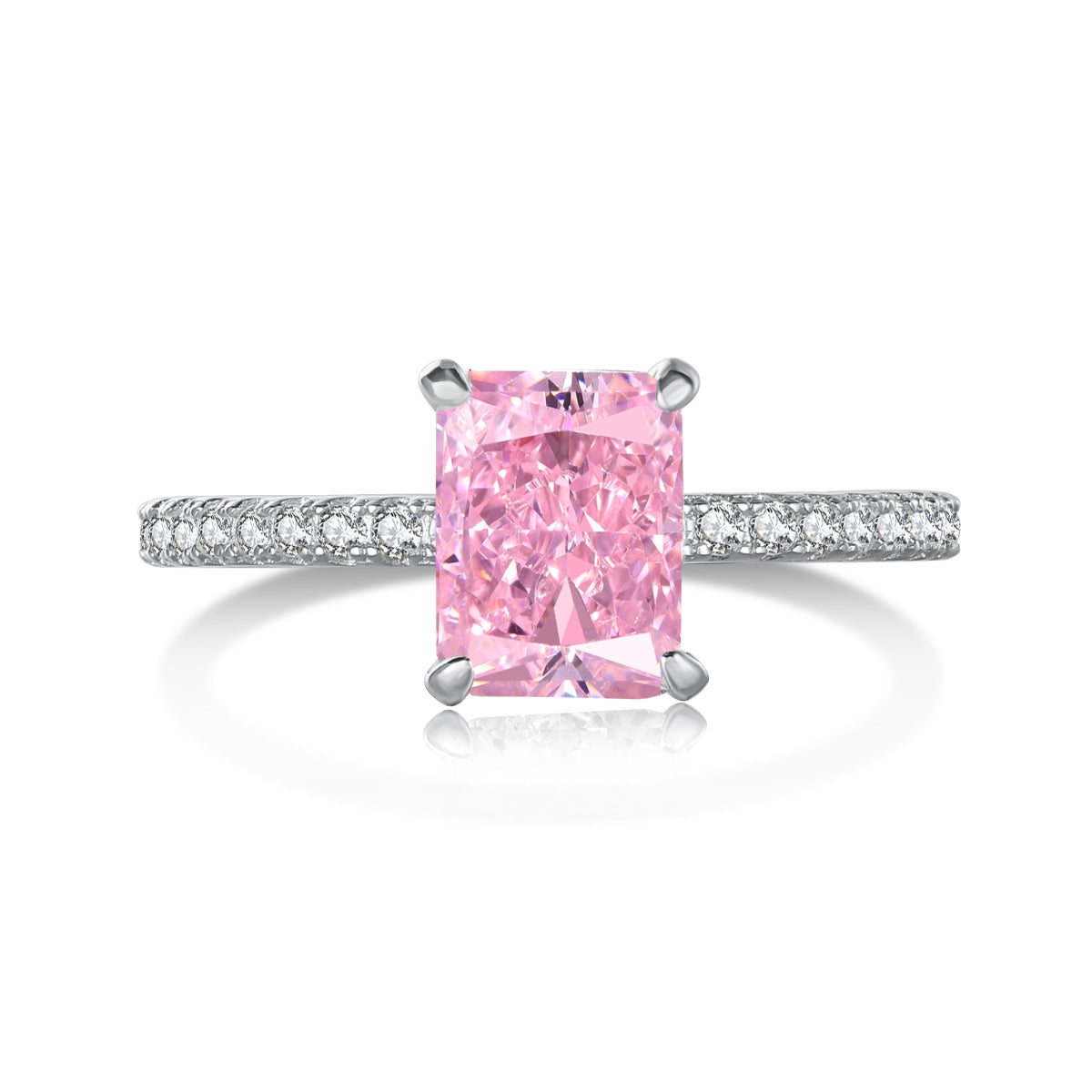 [Perla Lux]2.0 Carat Dazzling Sparkling Radiant Cut Party Ring