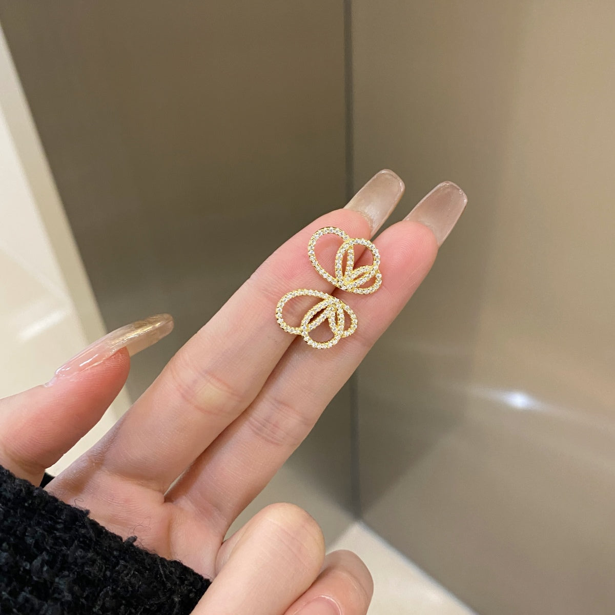 [Perla Lux]Exquisite Butterfly Shape Earrings
