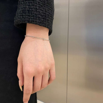 [Perla Lux]Delicate Bead Double Layer Bracelet