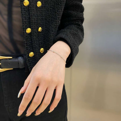 [Perla Lux]Delicate Bead Double Layer Bracelet