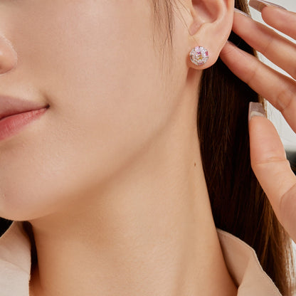 [Perla Lux]Ornate Colorful Octagon Shape Daily Earrings