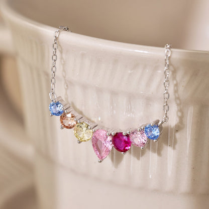 [Perla Lux]Dainty Colorful Heart Necklace