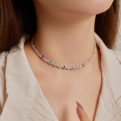 [Perla Lux]Radiant Colorful Rainbow Necklace