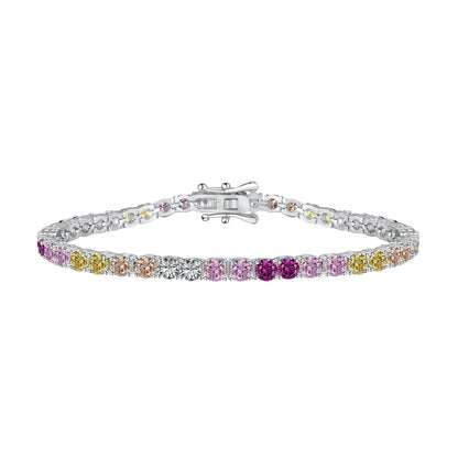 [Perla Lux]Radiant Colorful Round Cut Tennis Bracelet