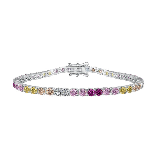 [Perla Lux]Radiant Colorful Round Cut Tennis Bracelet