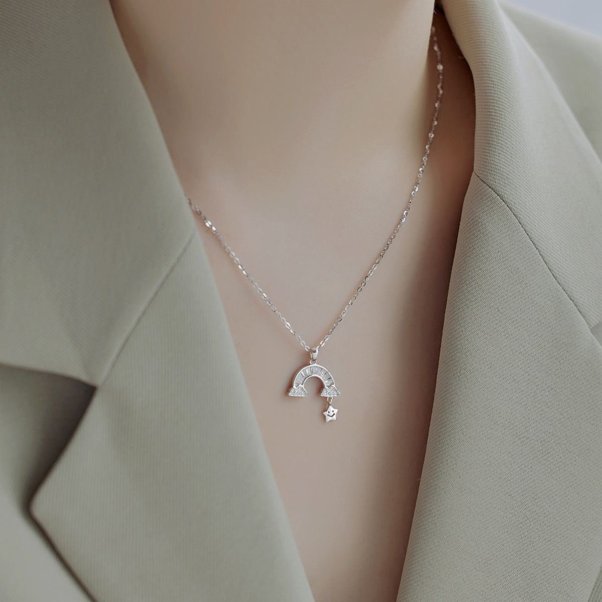[Perla Lux]Unique Rainbow Star Necklace