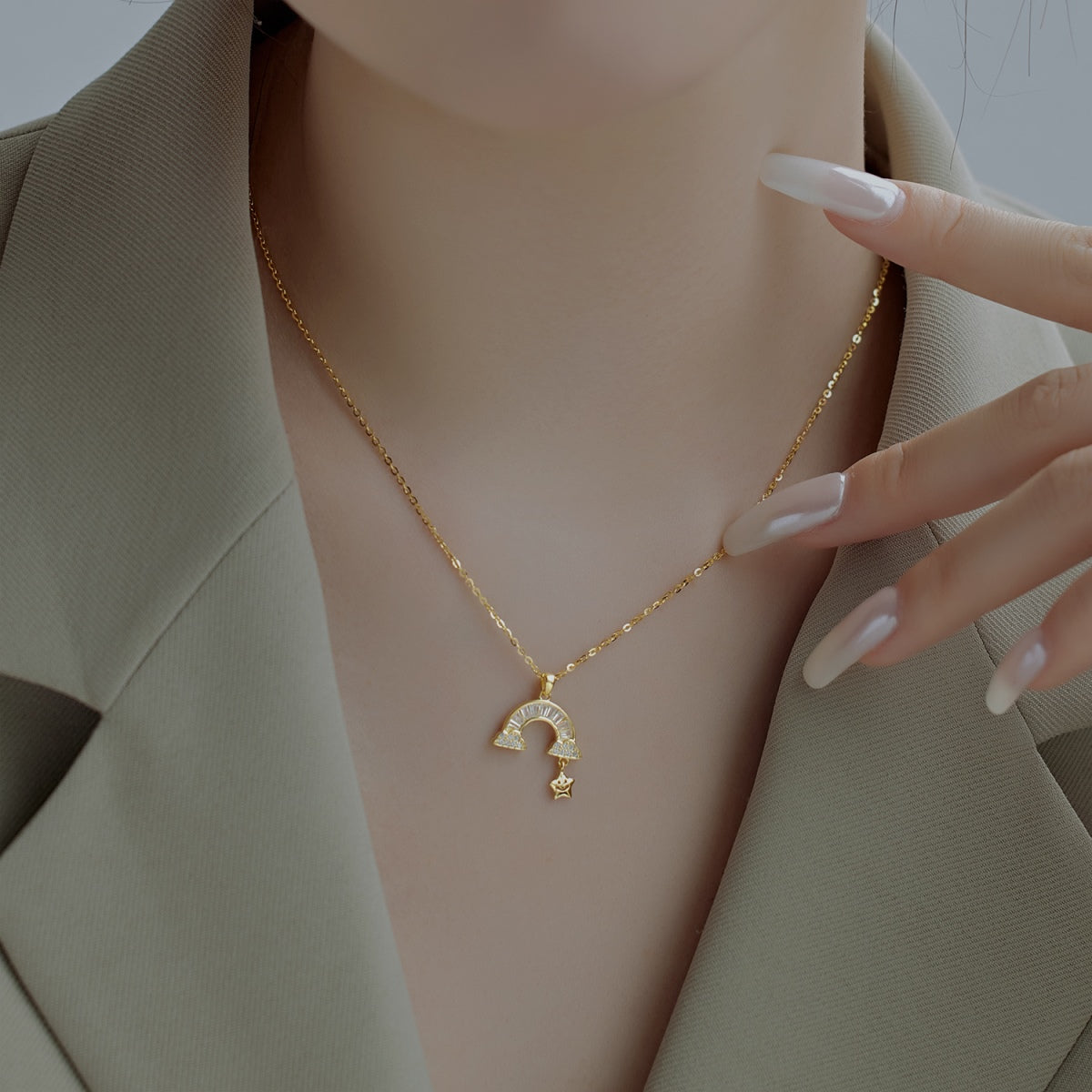 [Perla Lux]Unique Rainbow Star Necklace