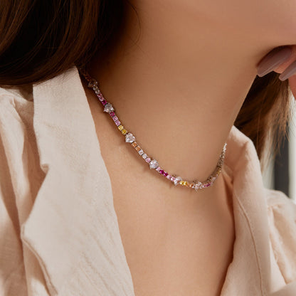 [Perla Lux]Delicate Colorful Rainbow Tennis Chain