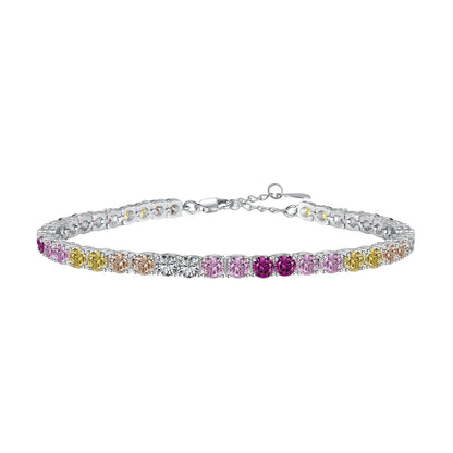 [Perla Lux]Radiant Colorful Round Cut Tennis Bracelet