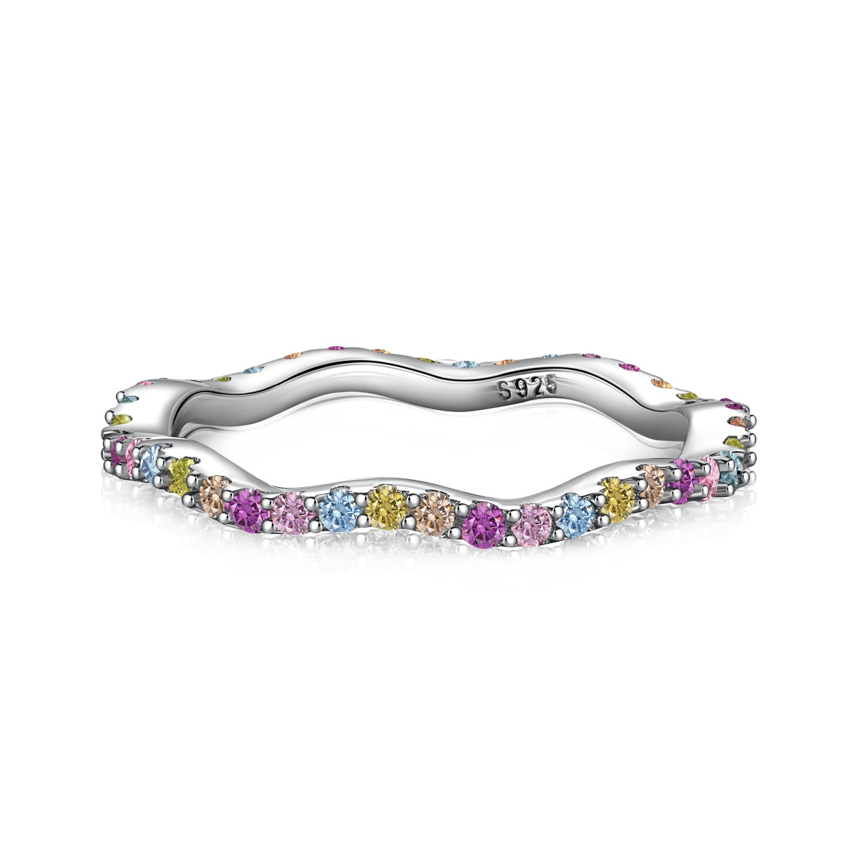[Perla Lux]Dainty Colorful Round Cut Party Ring
