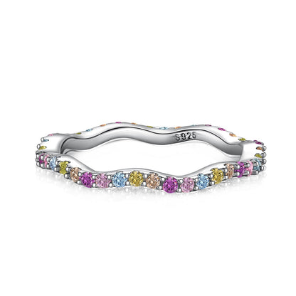 [Perla Lux]Dainty Colorful Round Cut Party Ring