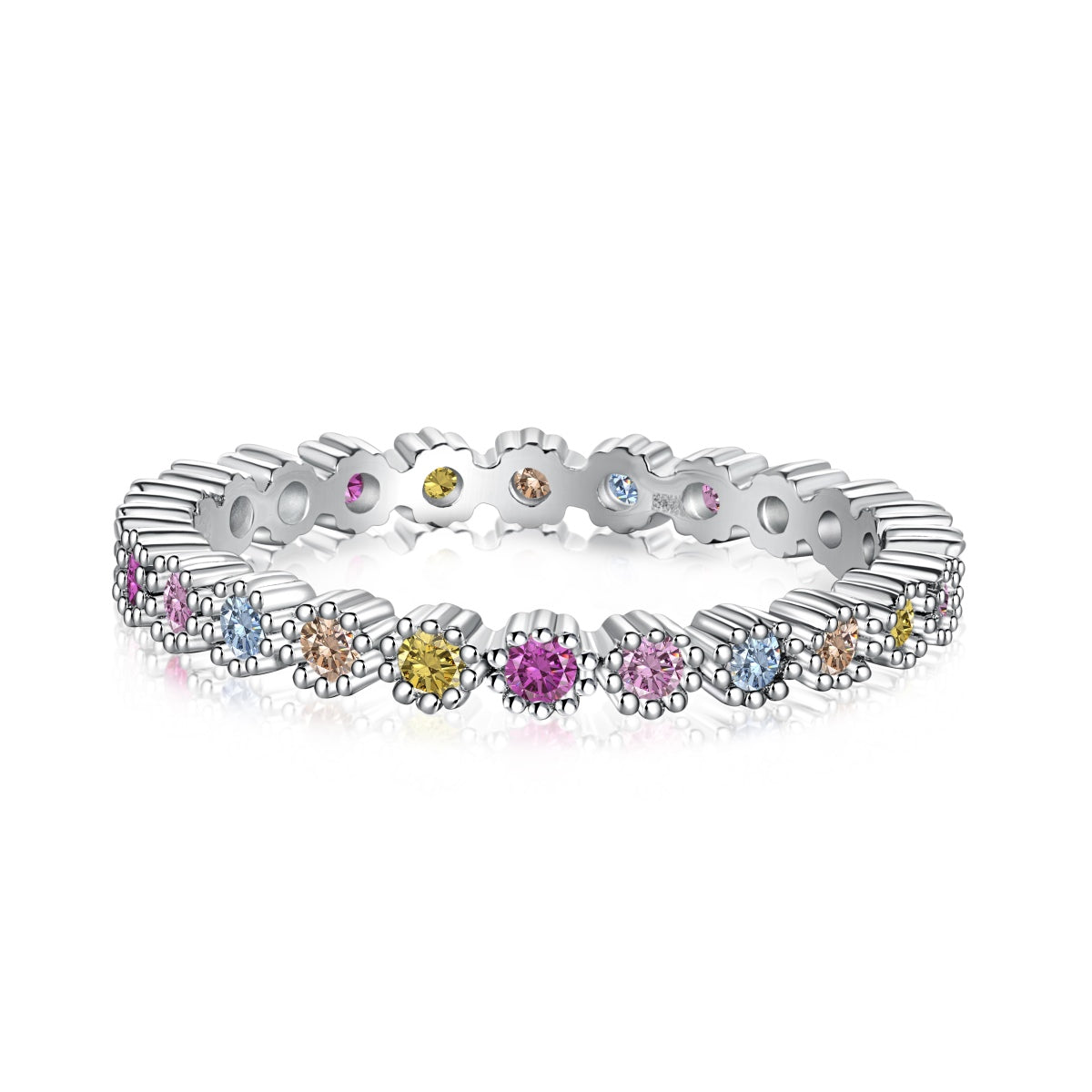 [Perla Lux]Exquisite Colorful Round Cut Party Ring