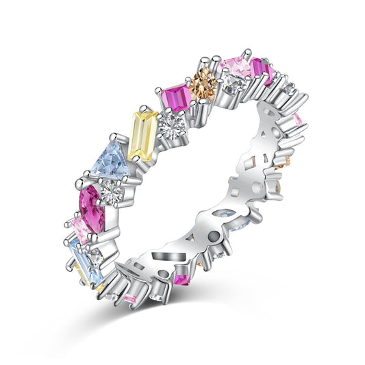 [Perla Lux]Dazzling Polychromatic Multi cut Daily Ring