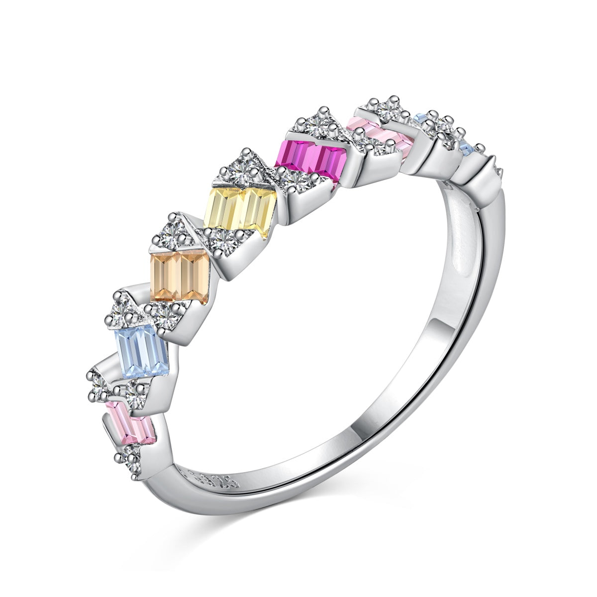 [Perla Lux]Delicate Vibrant Emerald Cut Daily Ring
