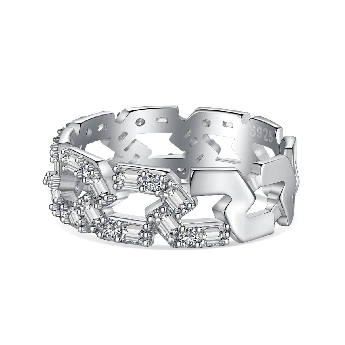 [Perla Lux]Sparkling Vibrant Emerald Cut Daily Ring