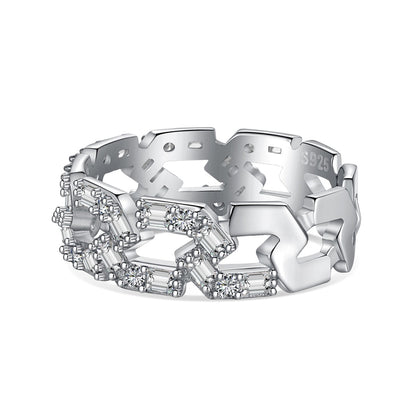 [Perla Lux]Sparkling Vibrant Emerald Cut Daily Ring
