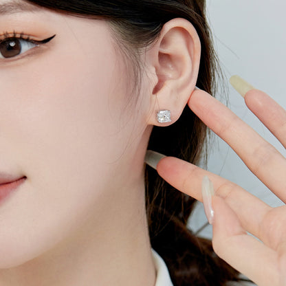 [Perla Lux]1.0 Carat Radiant Princess Cut Wedding Earrings