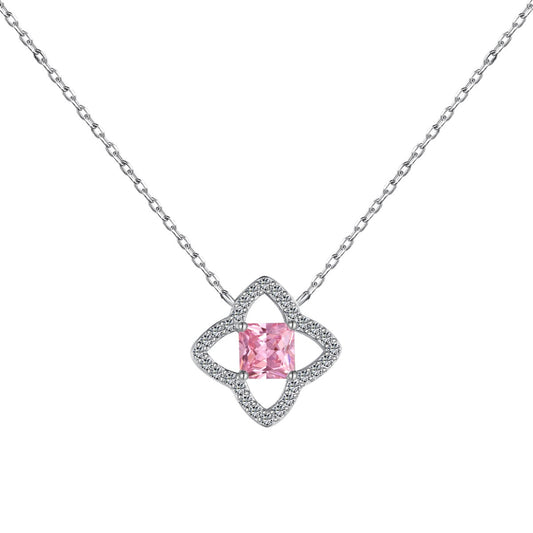 [Perla Lux]Exquisite Flower Shape Princess Cut Necklace