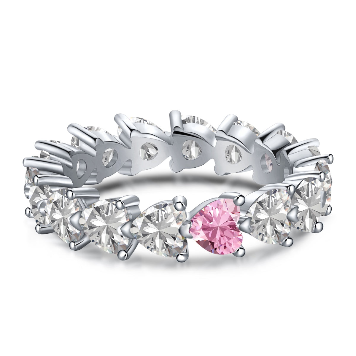 [Perla Lux]0.25 Carat Radiant Romance Heart Cut Lover Ring