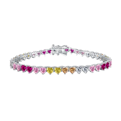 [Perla Lux]Luxurious Colorful Romantic Heart Shape Lover Bracelet