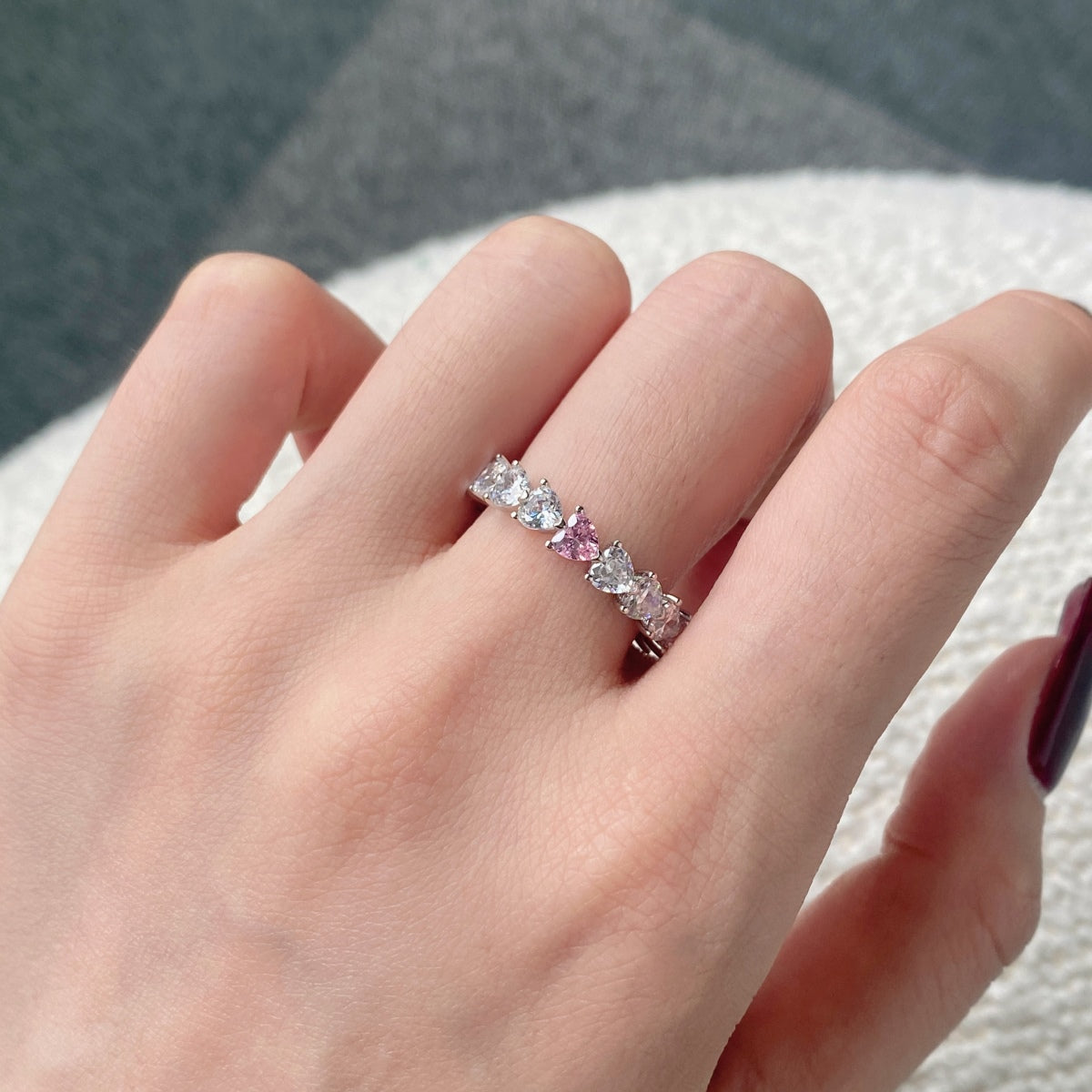 [Perla Lux]0.25 Carat Radiant Romance Heart Cut Lover Ring