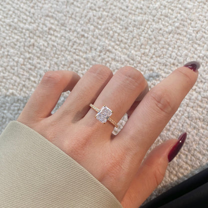 [Perla Lux]2.0 Carat Dazzling Sparkling Radiant Cut Party Ring