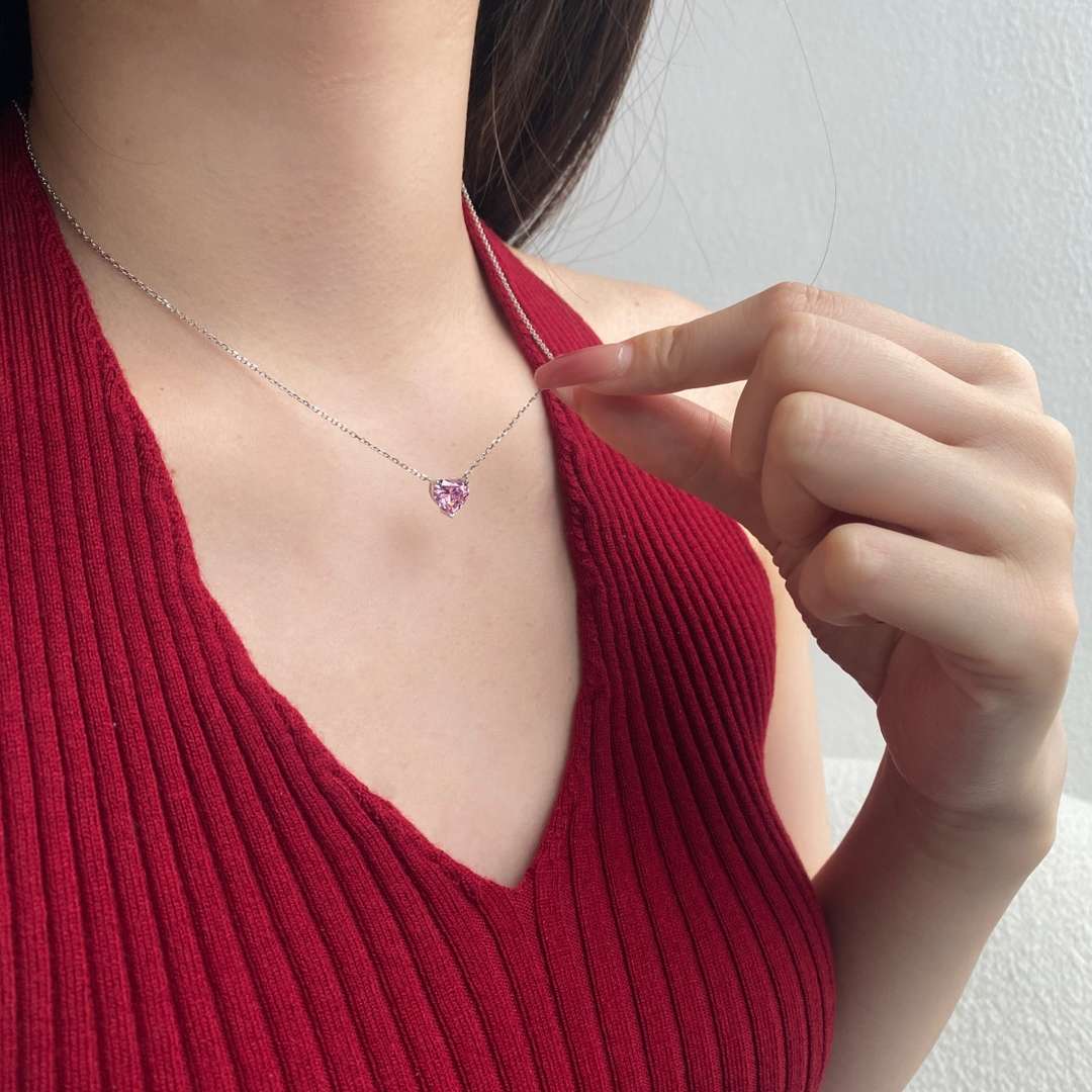 [Perla Lux]6.0 carat Radiant Heart Shape Necklace