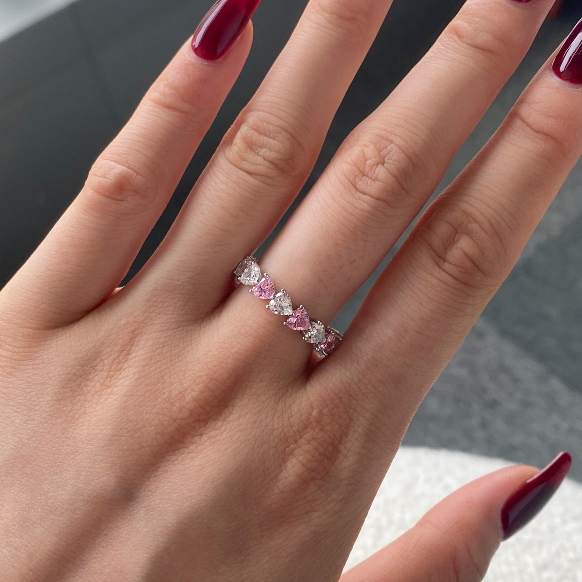 [Perla Lux]0.25 Carat Radiant Romance Heart Cut Lover Ring
