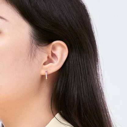 [Perla Lux]Radiant Colorful Round Cut Earrings