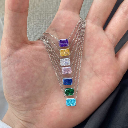 [Perla Lux]Luxurious Square Shape Colorful Necalack