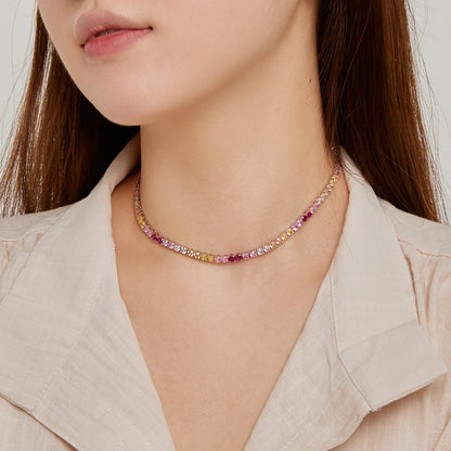 [Perla Lux]Delicate Colorful Tennis Necklace