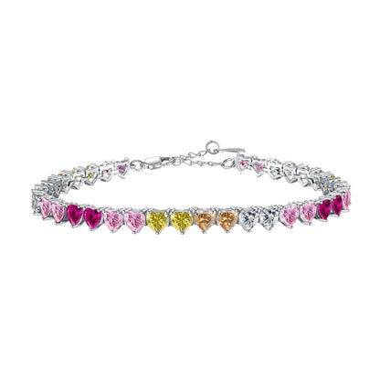 [Perla Lux]Luxurious Colorful Romantic Heart Shape Lover Bracelet