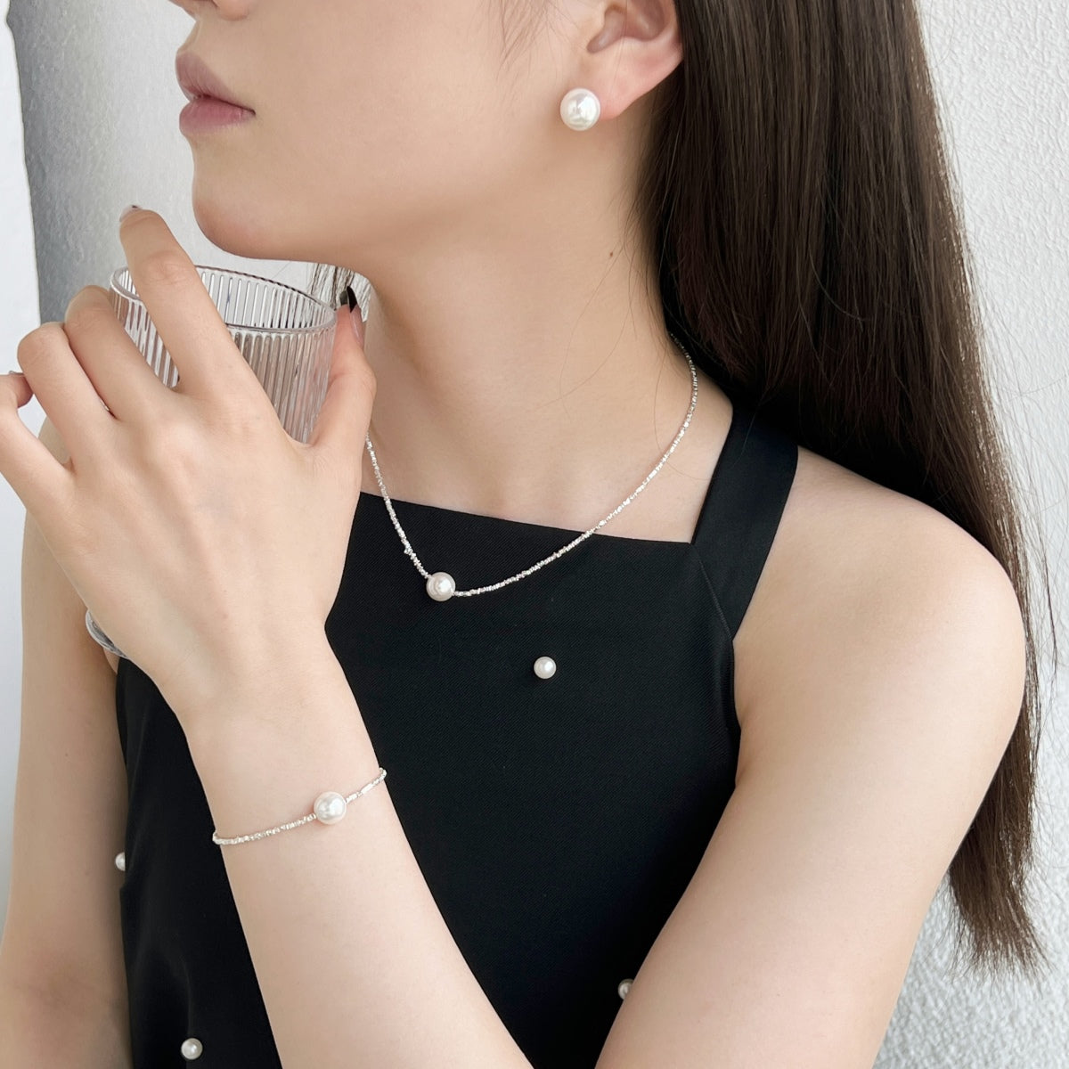 [Perla Lux]Delicate Pearl Earrings