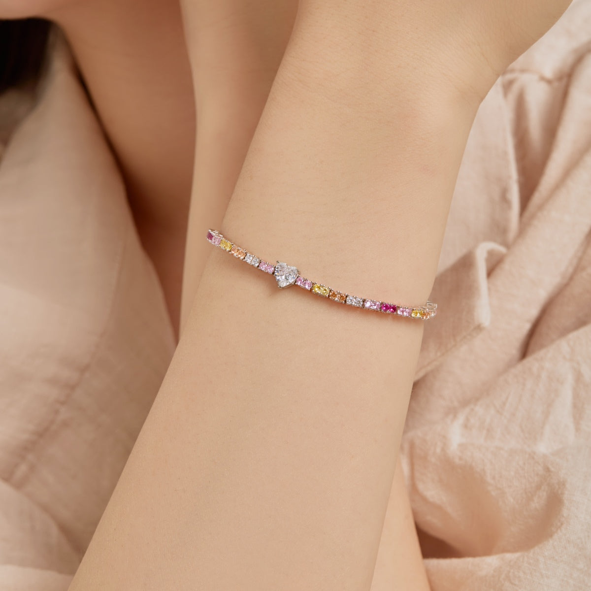 [Perla Lux]Delicate Romantic Heart Shape Lover Bracelet