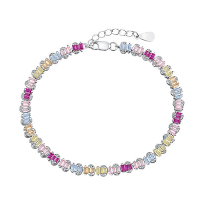 [Perla Lux]Delicate Colorful Emerald Cut Party Bracelet