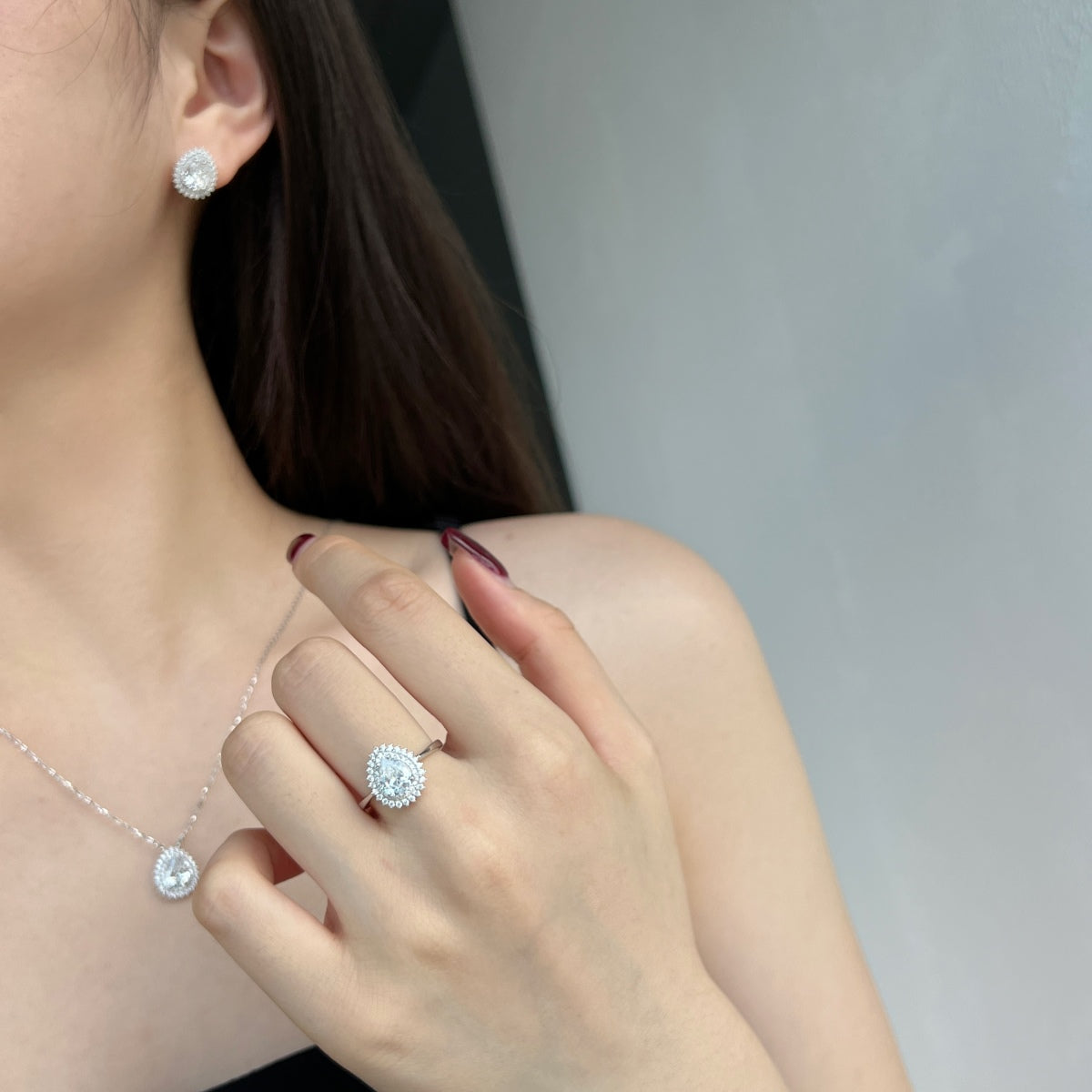 [Perla Lux]Delicate Gorgeous Pear Cut Daily Earrings
