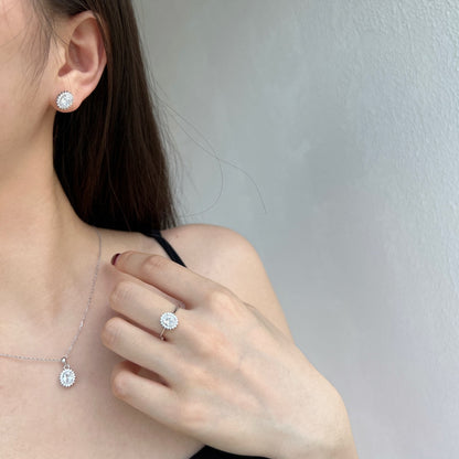 [Perla Lux]Delicate Radiant Oval Cut Daily Earrings