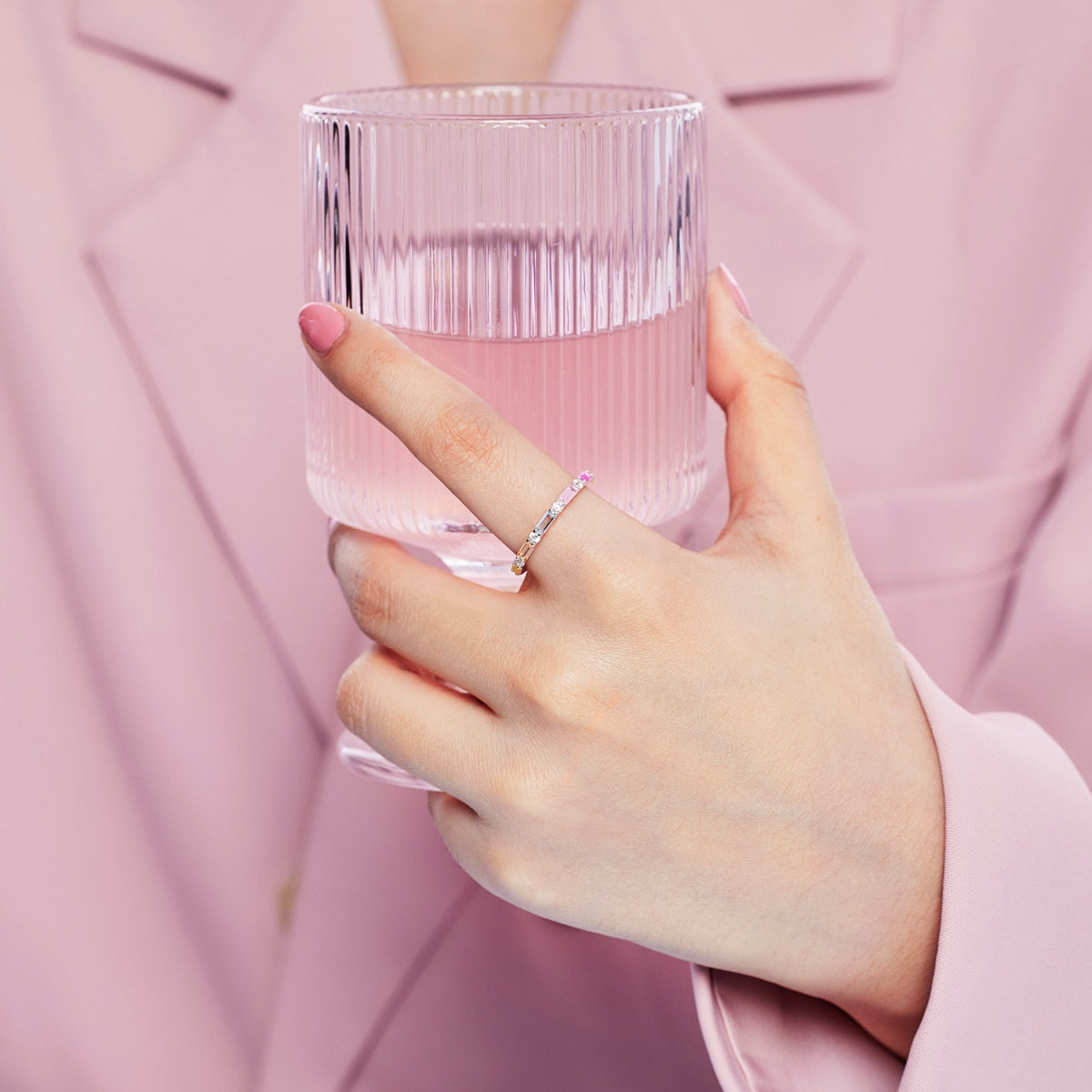 [Perla Lux]Lively In Shades Elegant Radiant Cut Daily Ring