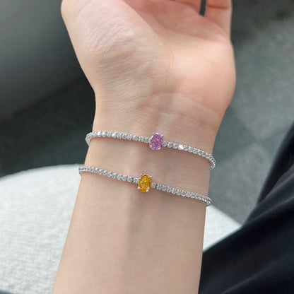 [Perla Lux]0.75 Carat Exquisite Oval Cut Daily Bracelet