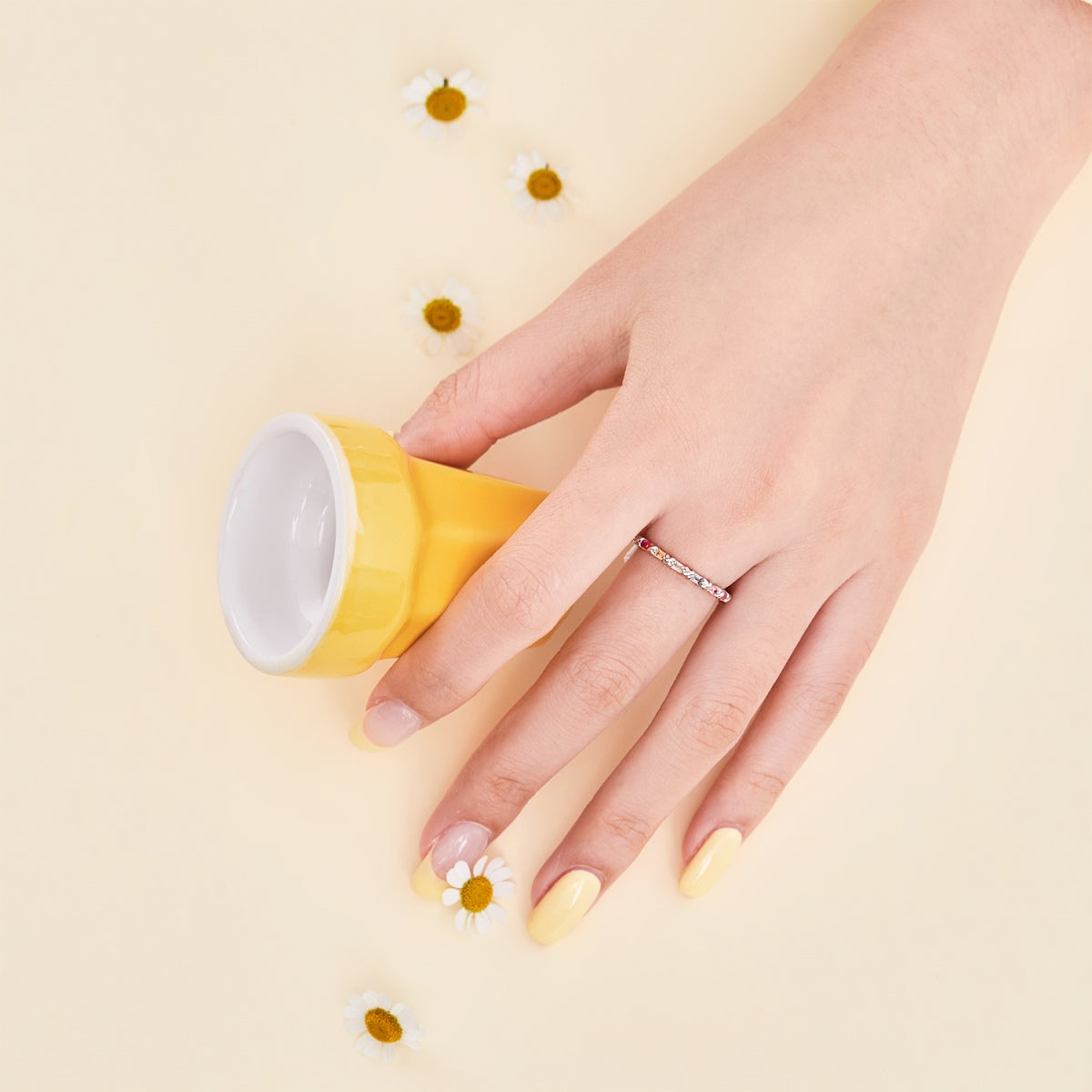 [Perla Lux]Charming Colorful Round Cut Daily Ring