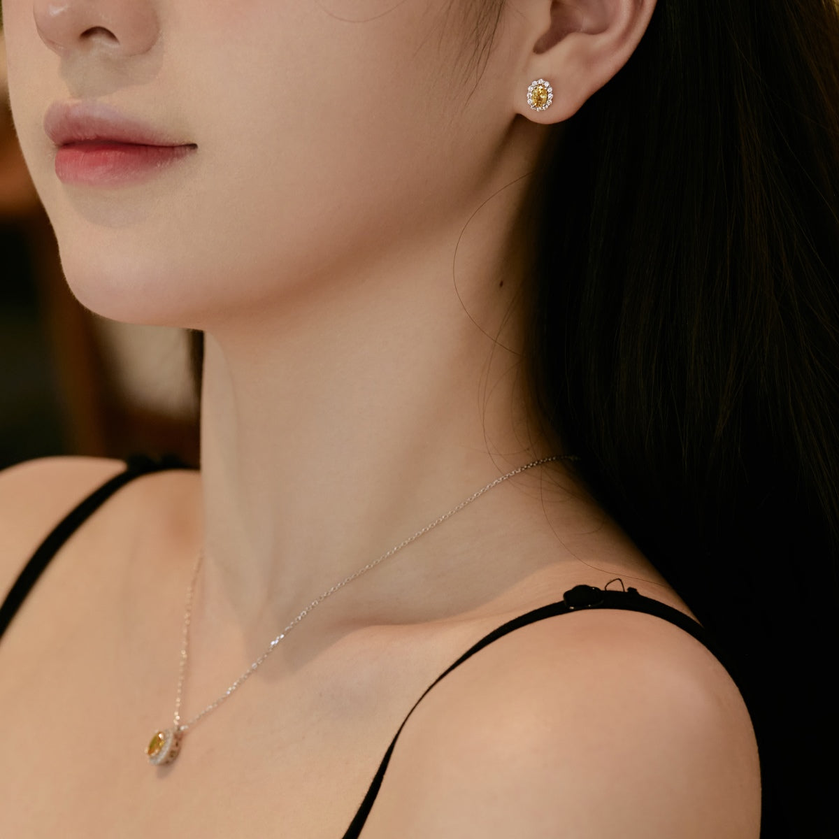[Perla Lux]Delicate Unique Oval Cut Daily Earrings
