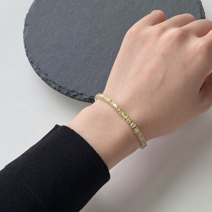 [Perla Lux]Ornate Dazzling Round Cut Tennis Bracelet