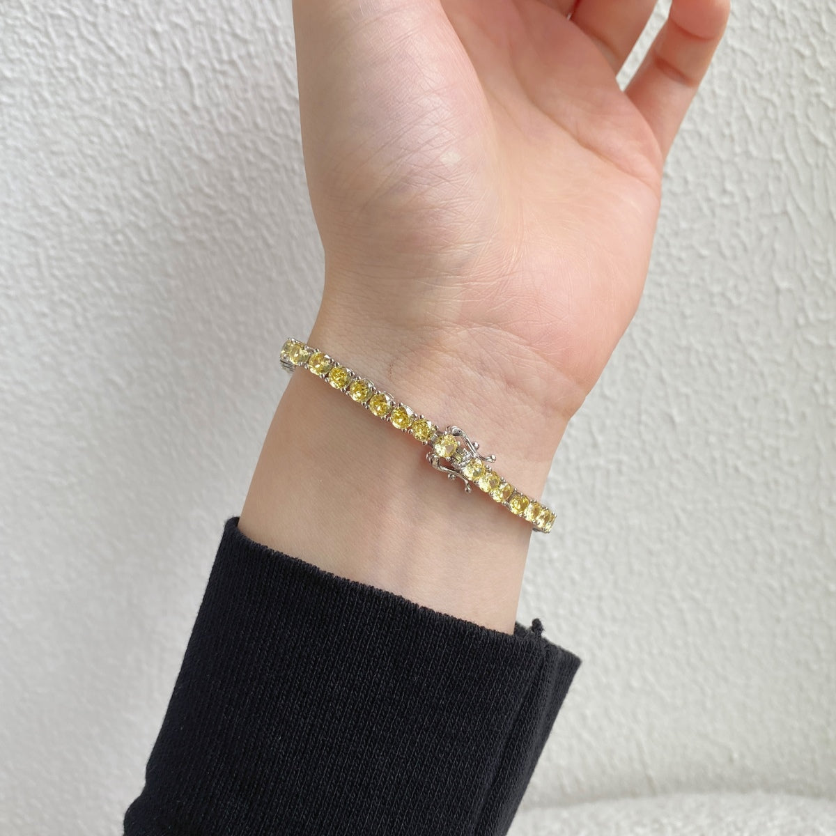 [Perla Lux]Ornate Dazzling Round Cut Tennis Bracelet